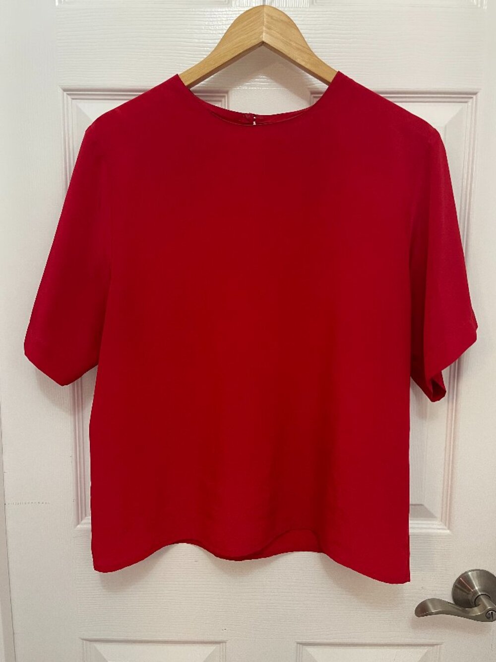Vintage Alyssa Carr Red Short Sleeve Blouse - Size 12